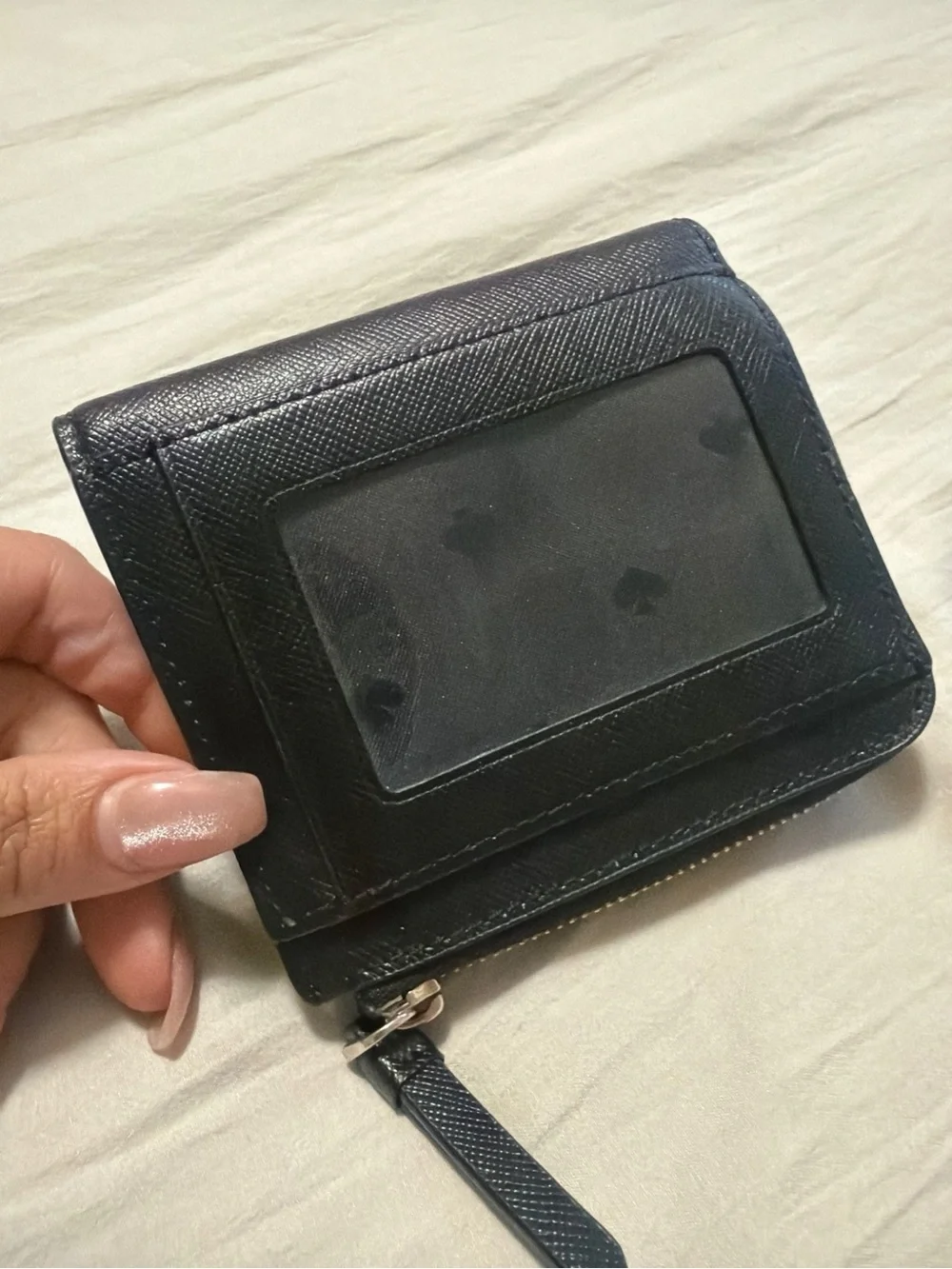 Kate Spade Staci Black Saffiano Zip Bifold Wallet